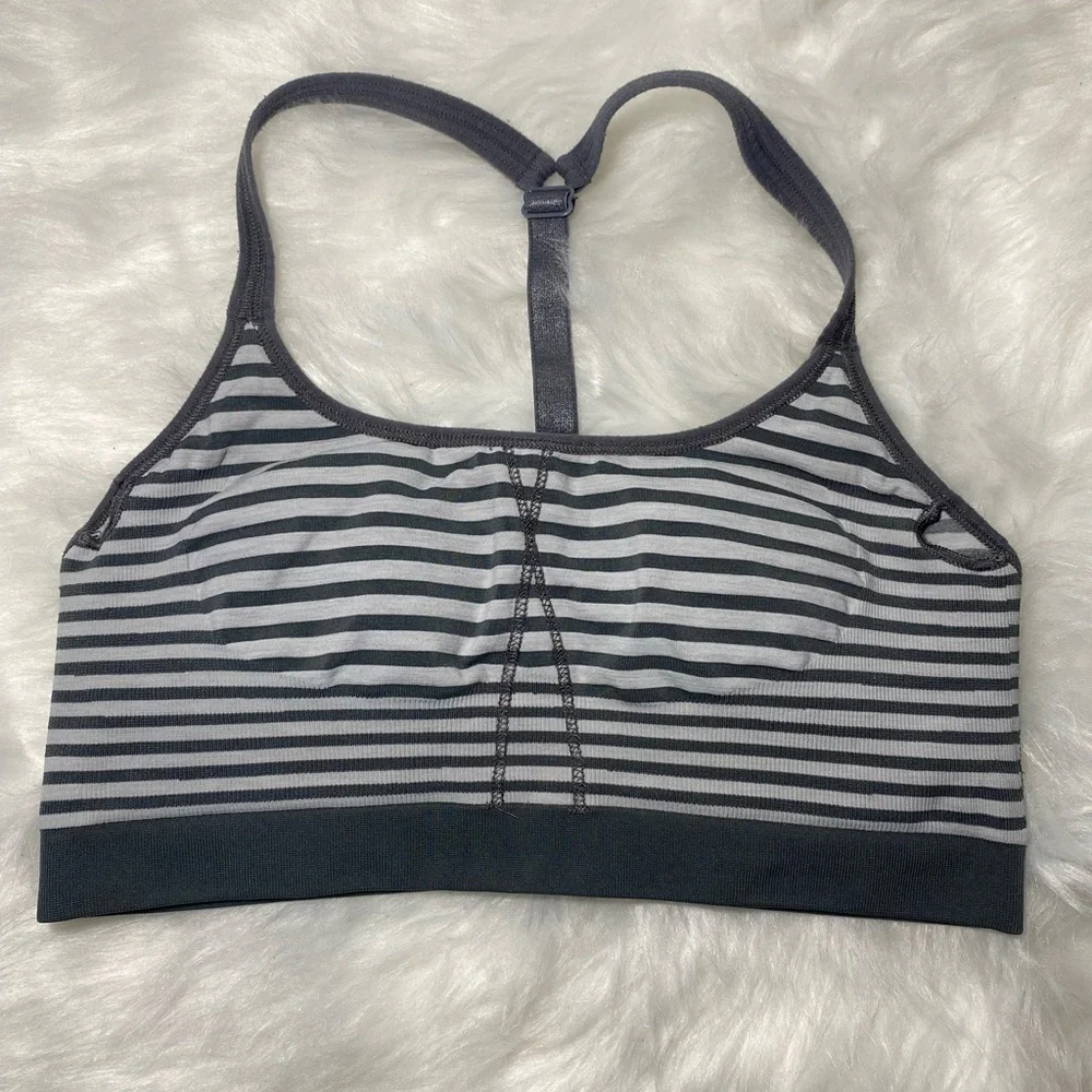 Athleta Up-Tempo Energy Stripe Seamless Sports Bra Size XXS